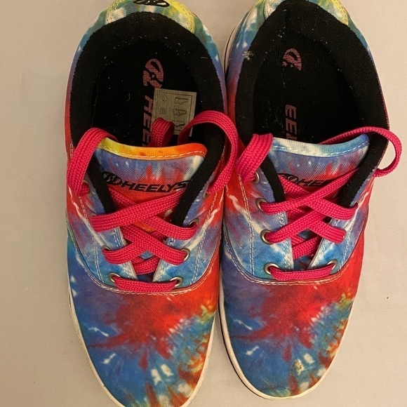 HEELYS Tie Dye Skate Shoes Youth Sz 4 Pink / Blue - Picture 5 of 8